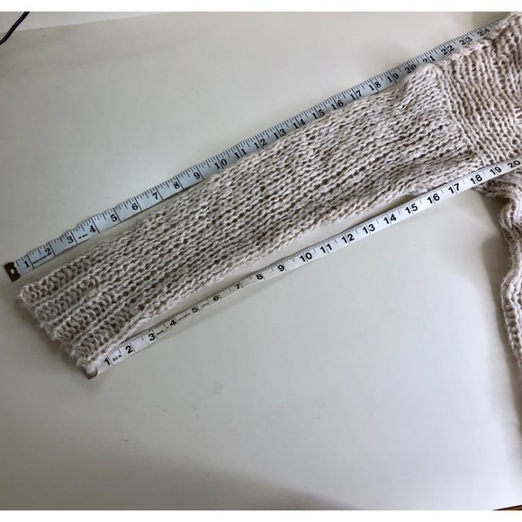 Cable Knit Crochet Sweater Hoodie Sz Medium Pullover Cabin Core Cozy Soft Pocket - Picture 9 of 11